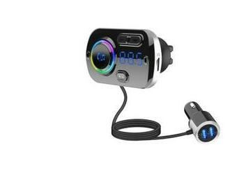 Bluetooth FM transmitter s USB nabíjacím portom, RGB osvetlením