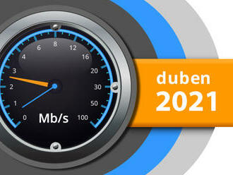 Naměřené rychlosti internetu na DSL.cz v dubnu 2021