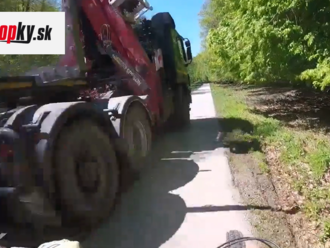 Jazda na bicykli sa zmenila na chvíle hrôzy: VIDEO Neďaleko Bratislavy vyčíňal šialenec na nákladiaku