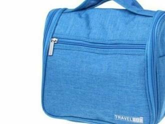 Kozmetická taška Travel Bag svetlo modrá. Cestovná kozmetická taška s háčikom na zavesenie.