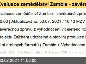 Evaluace zemědělství Zambie - závěrečná zpráva