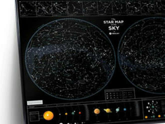 Hviezdna mapa svietiaca v tme je skvelou dekoráciou na stenu.