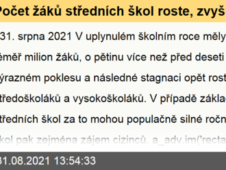 Počet žáků středních škol roste, zvyšuje se zájem o zdravotnické obory