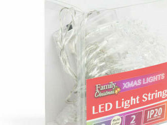 LED sveteľná reťaz - ľadový krištál - 2,3 m - 20 LED - multicolor - 3 x AA