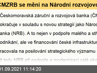 ČMZRB se mění na Národní rozvojovou banku. Kromě podpory podnikatelů sehraje klíčovou roli v rozvoji infrastruktury