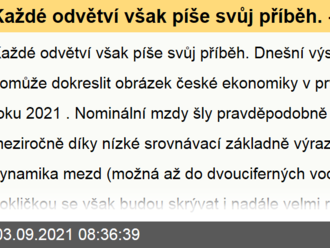 Každé odvětví však píše svůj příběh. - Ranní glosa: Mzdy výrazně zrychlí, díky nízkému srovnávacímu základu