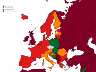 Kypr, Nizozemsko, Norsko, San Marino a Slovinsko budou nově v červené kategorii zemí podle míry rizika nákazy. Irsko bude tmavě červené