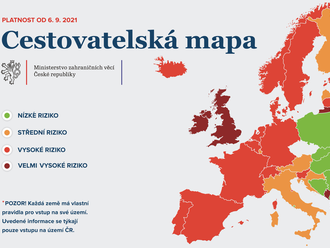 Seznam zemí nebo jejich částí s nízkým, středním a vysokým rizikem nákazy onemocnění covid-19 s účinností od 6. 9. 2021 - Sdělení Ministerstva zdravotnictví MZDR 20599/2020-115/MIN/KAN MZDRX01HELQD