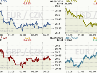 Koruna v úvodu týdne stagnuje  