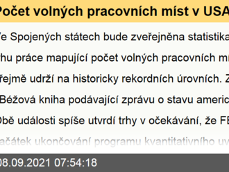 Počet volných pracovních míst v USA se udrží poblíž historických maxim  