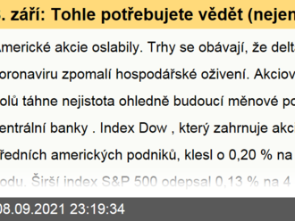 8. září: Tohle potřebujete vědět   o středečním obchodování v USA
