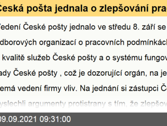 Česká pošta jednala o zlepšování pracovních podmínek svých zaměstnanců