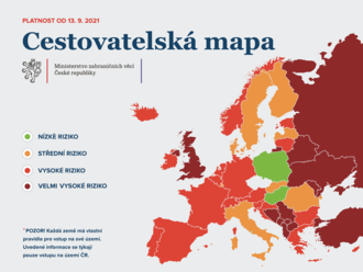 Seznam zemí nebo jejich částí s nízkým, středním a vysokým rizikem nákazy onemocnění covid-19 s účinností od 13. 9. 2021 - Sdělení Ministerstva zdravotnictví MZDR 20599/2020-117/MIN/KAN MZDRX01HHO0B