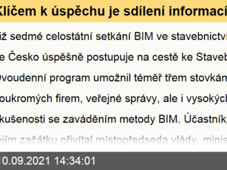 Klíčem k úspěchu je sdílení informací. Potvrdila to konference BIM ve stavebnictví