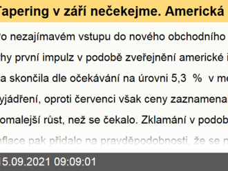 Tapering v září nečekejme. Americká inflace na rozdíl od té evropské zpomaluje