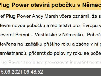 Plug Power otevírá pobočku v Německu