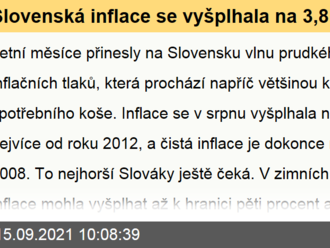 Slovenská inflace se vyšplhala na 3,8 %