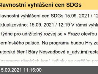 Slavnostní vyhlášení cen SDGs