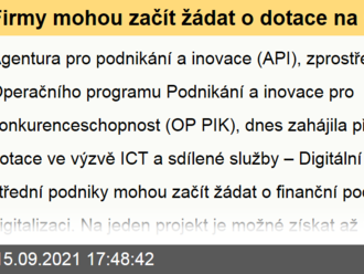 Firmy mohou začít žádat o dotace na svou digitalizaci - Pro podnikatele je z OP PIK připraveno 300 milionů korun