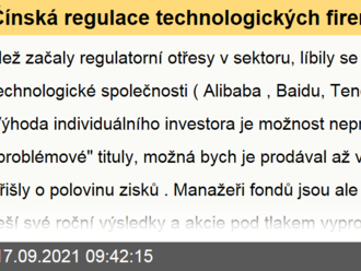 Čínská regulace technologických firem je příležitost, říká expert