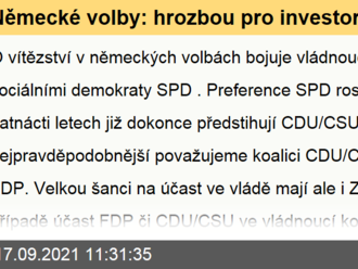 Německé volby: hrozbou pro investory je červeno-rudo-zelená koalice  