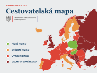 Seznam zemí nebo jejich částí s nízkým, středním a vysokým rizikem nákazy onemocnění covid-19 s účinností od 20. 9. 2021 - Sdělení Ministerstva zdravotnictví MZDR 20599/2020-118/MIN/KAN MZDRX01HKHW5