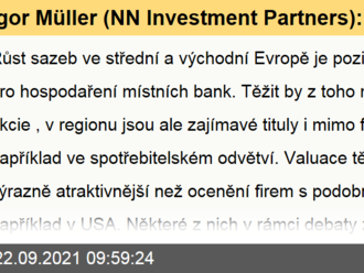 Igor Müller  : Ve střední a východní Evropě jsou stále velice atraktivně oceněné akcie, smysl dávají banky nebo spotřebitelský sektor