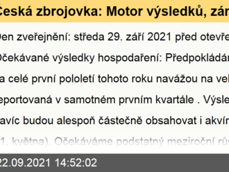 Česká zbrojovka: Motor výsledků, zámořská velmi silná poptávka nepolevuje, poprvé je zahrnut Colt  