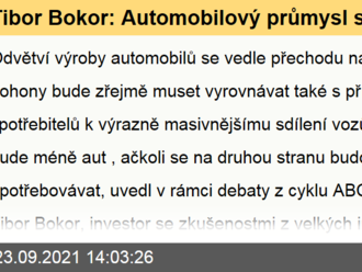 Tibor Bokor: Automobilový průmysl se promění kvůli tlaku na ekologii, sdílení aut změní pravidla hry. Ani akcie Tesly proto nejsou extrémně drahé