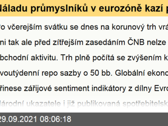 Náladu průmyslníků v eurozóně kazí problémy s dodávkami komponent  