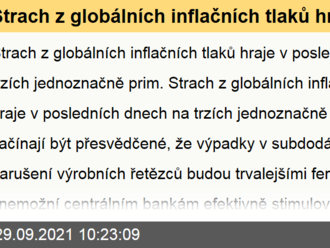 Strach z globálních inflačních tlaků hraje v posledních dnech na trzích jednoznačně prim.  - Ranní glosa: Strach z inflace sráží akcie i korunu