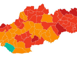 Od pondelka je päť okresov v bordovej farbe, zelená je iba Dunajská Streda