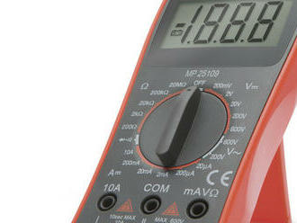 Digitálny multimeter. Malý univerzálny multimeter, vhodný pre základné merania.