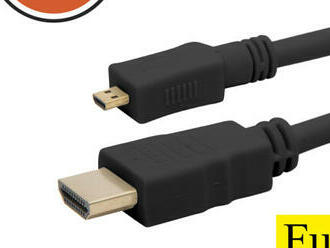 Micro HDMI kábel, 2 m pozlátený - súčasne prenáša audio a video signály.