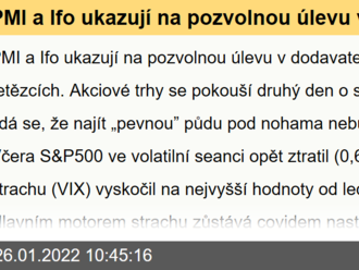 PMI a Ifo ukazují na pozvolnou úlevu v dodavatelských řetězcích. - Ranní glosa: Akcie s napětím čekají na Fed, v centru pozornosti QT