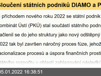 Sloučení státních podniků DIAMO a Palivového kombinátu Ústí je dokončeno