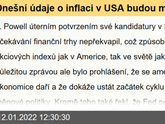 Dnešní údaje o inflaci v USA budou mít silný dopad na trhy