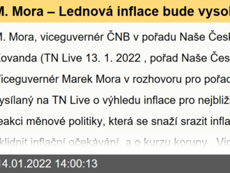 M. Mora – Lednová inflace bude vysoká kvůli přecenění