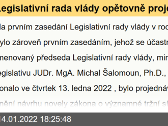 Legislativní rada vlády opětovně projednala novelu zákona o významné tržní síle při prodeji zemědělských a potravinářských produktů a jejím zneužití