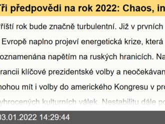 Tři předpovědi na rok 2022: Chaos, inflace a   tečka za pandemií