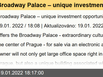 Broadway Palace – unique investment opportunity in Prague