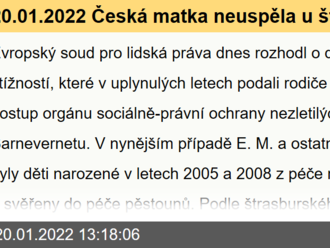 Česká matka neuspěla u štrasburského soudu se stížností na norský systém ochrany práv dětí