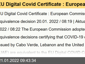 EU Digital Covid Certificate : European Commission adopts equivalence decision