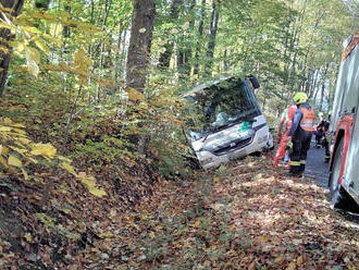 Linkový autobus havaroval na silnici z Rudolce na Kostelní Břízu na Sokolovsku. Sjel do příkopu…