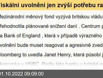 Fiskální uvolnění jen zvýší potřebu razantního monetárního utažení - Víkendář