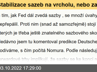 Stabilizace sazeb na vrcholu, nebo za čas opět znatelný pokles?