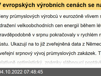 V evropských výrobních cenách se nadále promítaly drahé energie  