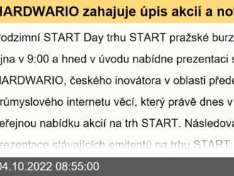 HARDWARIO zahajuje úpis akcií a novinky od emitentů na trhu START - START Day živě