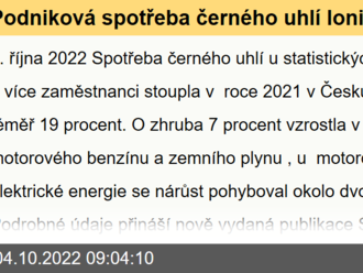 Podniková spotřeba černého uhlí loni narostla skoro o pětinu