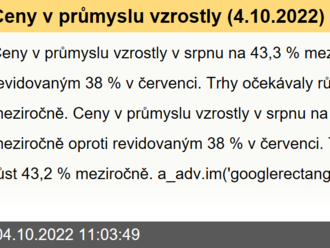 Ceny v průmyslu vzrostly  